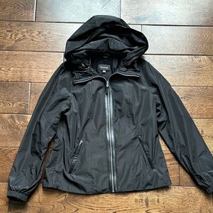Ladies Mackage Black Hooded Lightweight Rain Jacket size medium
